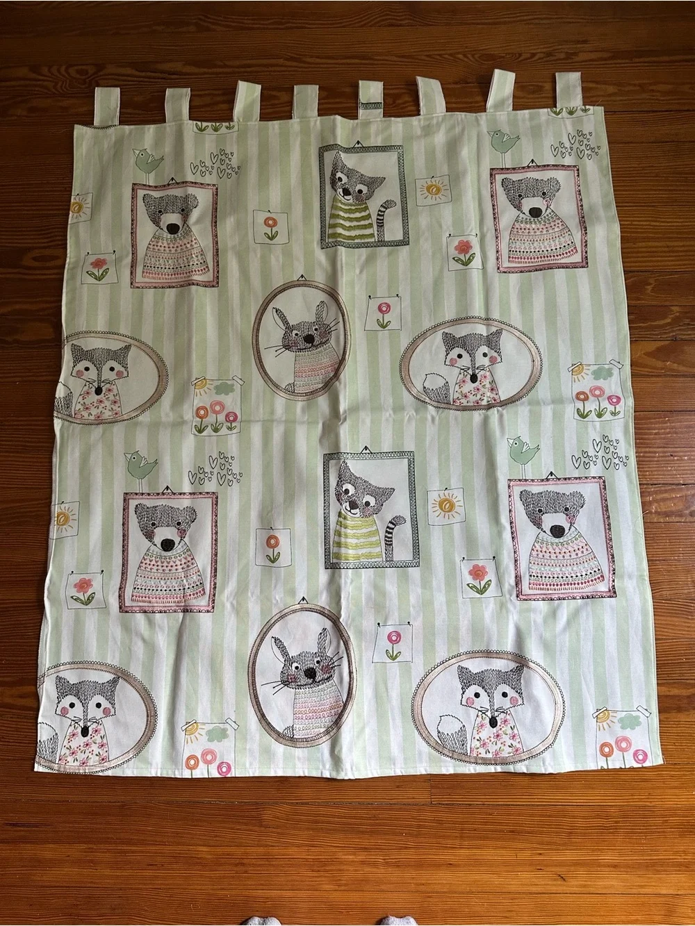 Set of 4 Embroidered Woodland Animal Curtain Panels